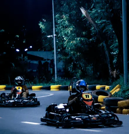 Go-karting under floodlights