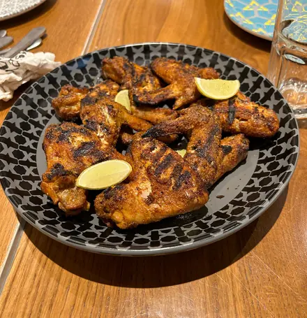 Grilled chicken shared off one plate
